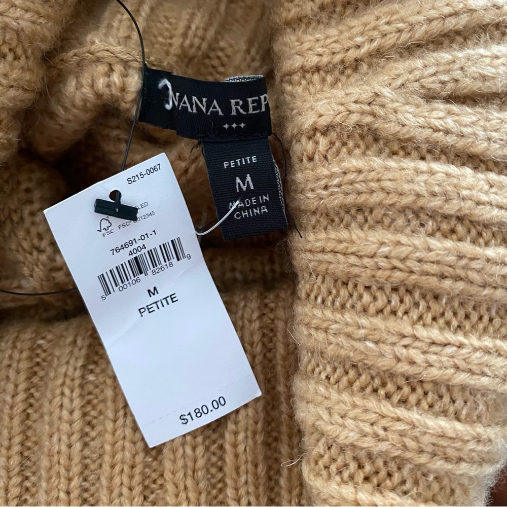 BANANA REPUBLIC Cable Knit Turtleneck Sweater Dress NWT Petite Medium $180 - Picture 4 of 4